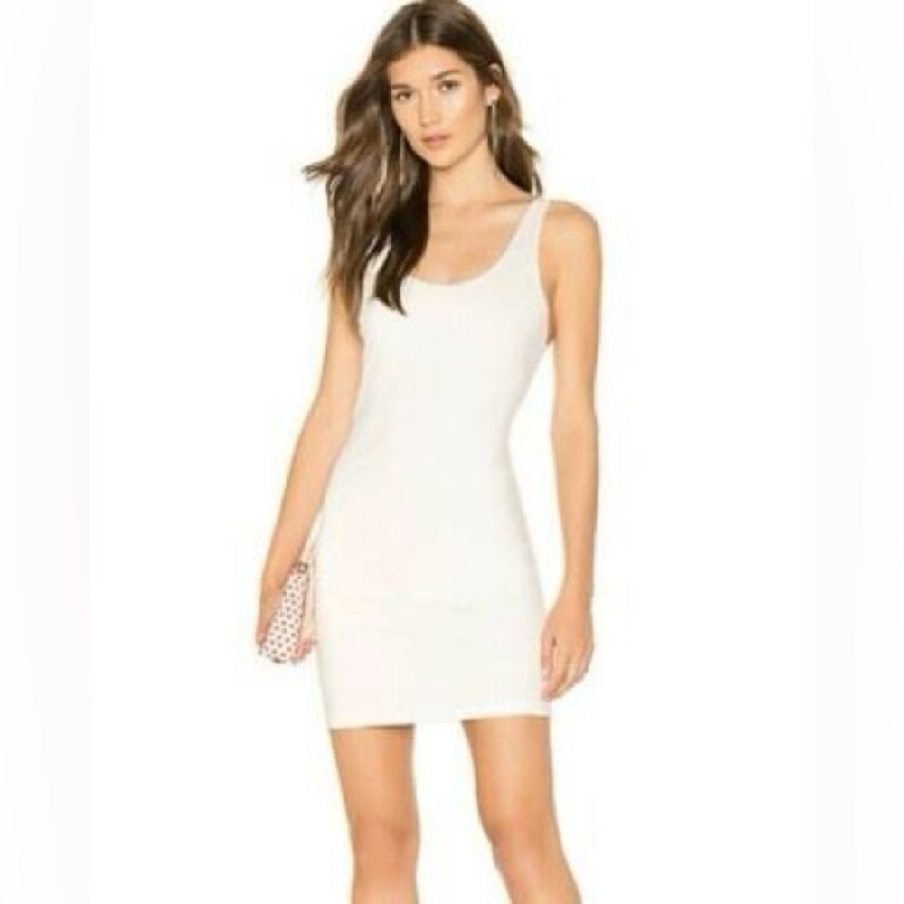 Alice + Olivia James Scoop Neck Body-Con Tank Dress Size 8 Off White NEW